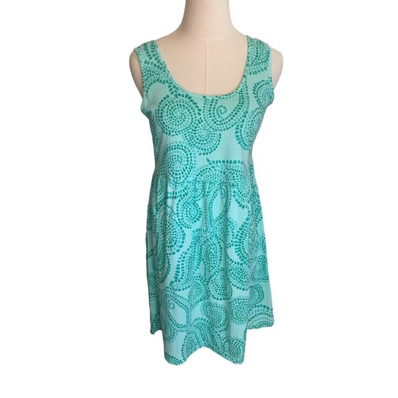 Icantoo Seafoam Green Size Extra Small Dress Women's Knee Length Dot Paisley NEW - Picture 1 of 9